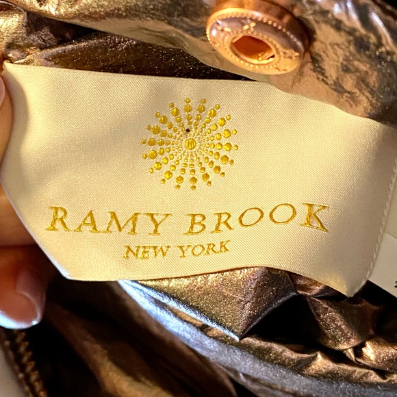 Ramy Brook Julian Reversible Jacket Faux Fur& Rose Gold Metallic Bomber Small - Picture 14 of 14